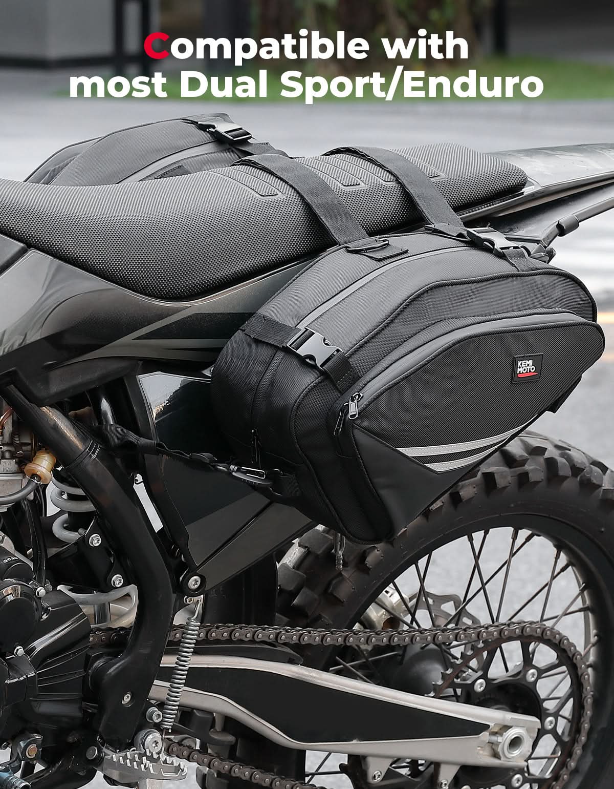 Motorcycle Saddlebags with Rain for Dirt Bike - Image 2