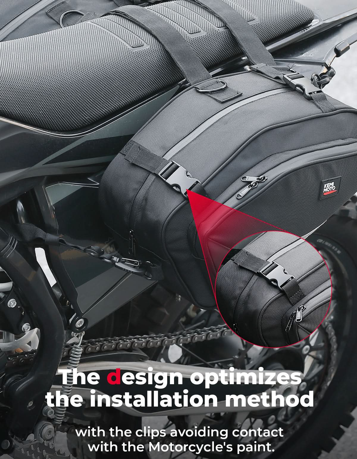 Motorcycle Saddlebags with Rain for Dirt Bike - Image 3