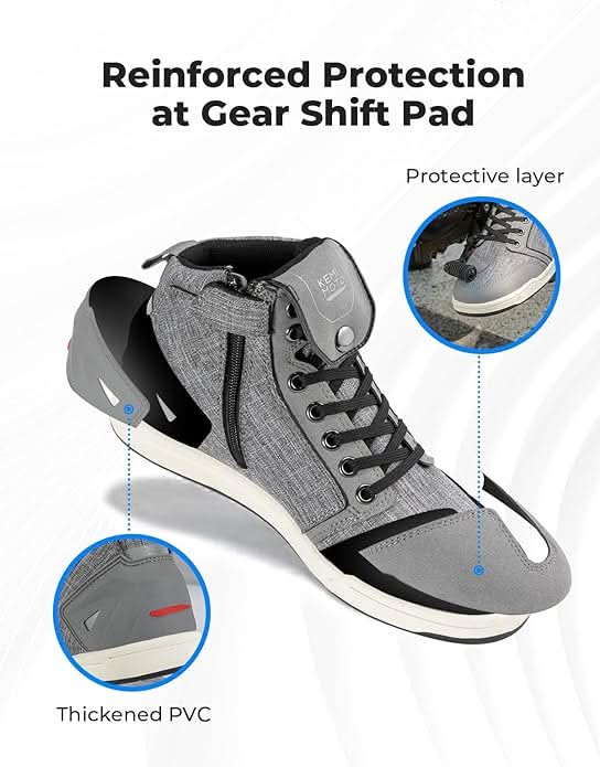 Motorcycle Shoes for Men - Durable Protective Riding Boots - Image 2