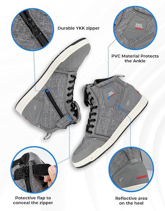 Motorcycle Shoes for Men - Durable Protective Riding Boots - Image 3
