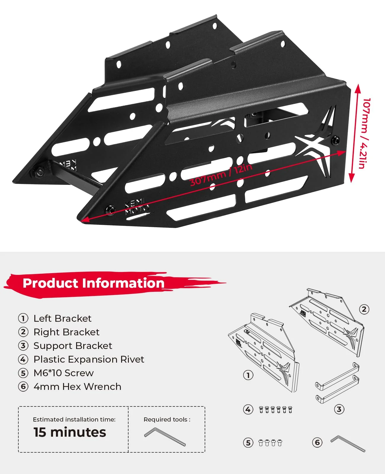 Motorcycle Side Racks Saddlebag Support Racks for Sur-Ron Light Bee - Image 4