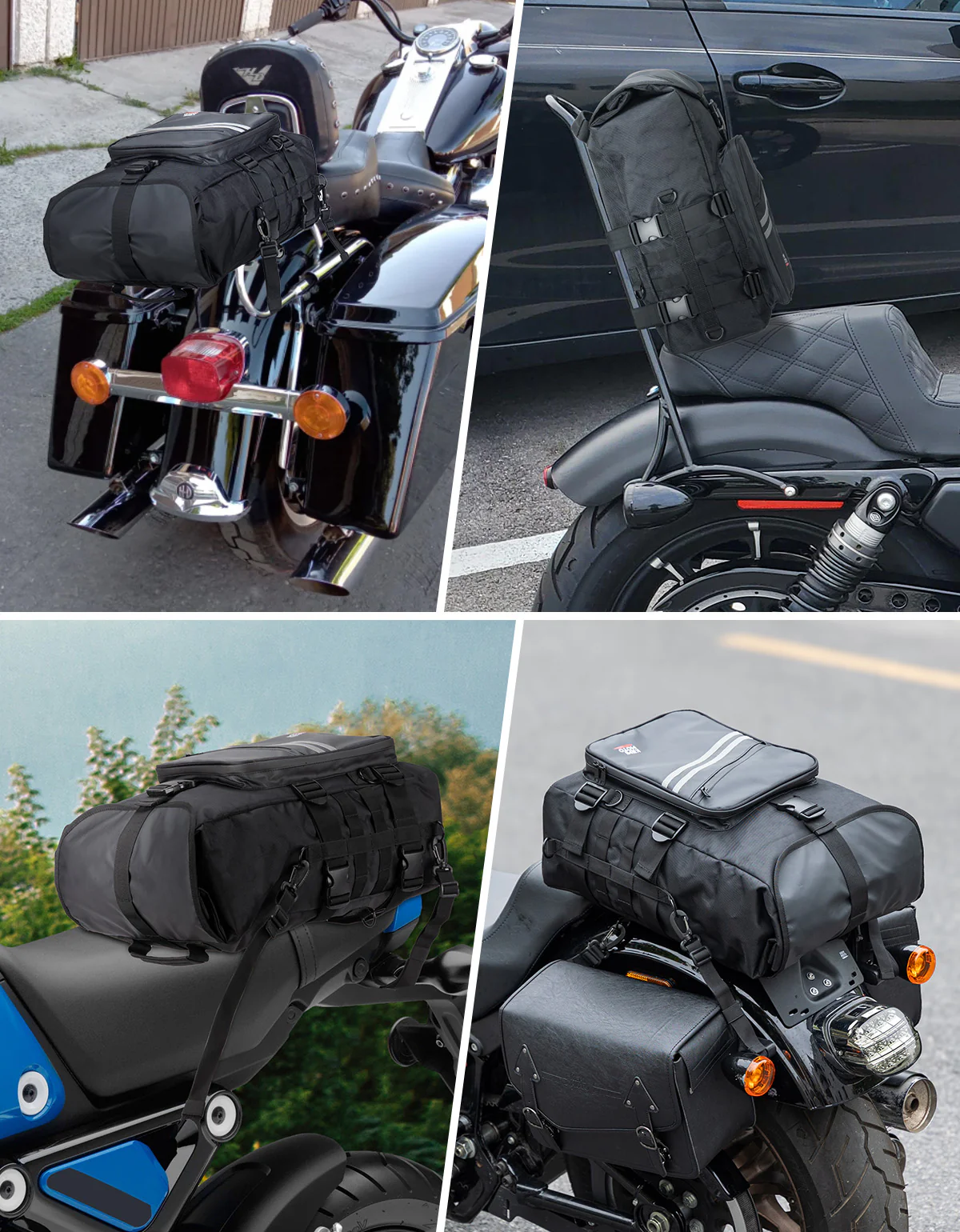 Motorcycle Sissy Bar Bag 30L Motorcycle Tail Travel Luggage Bag - Image 8