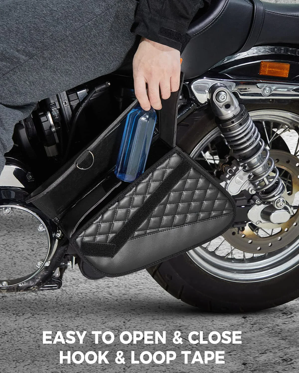 Swingarm Leather Side Bags for Sportster Iron 883 1200 Street 750 Forty Eight - Image 3