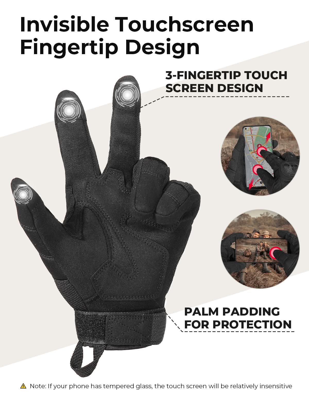 Motorcycle Tactical Gloves with Touchscreen Hard Shell - Image 2