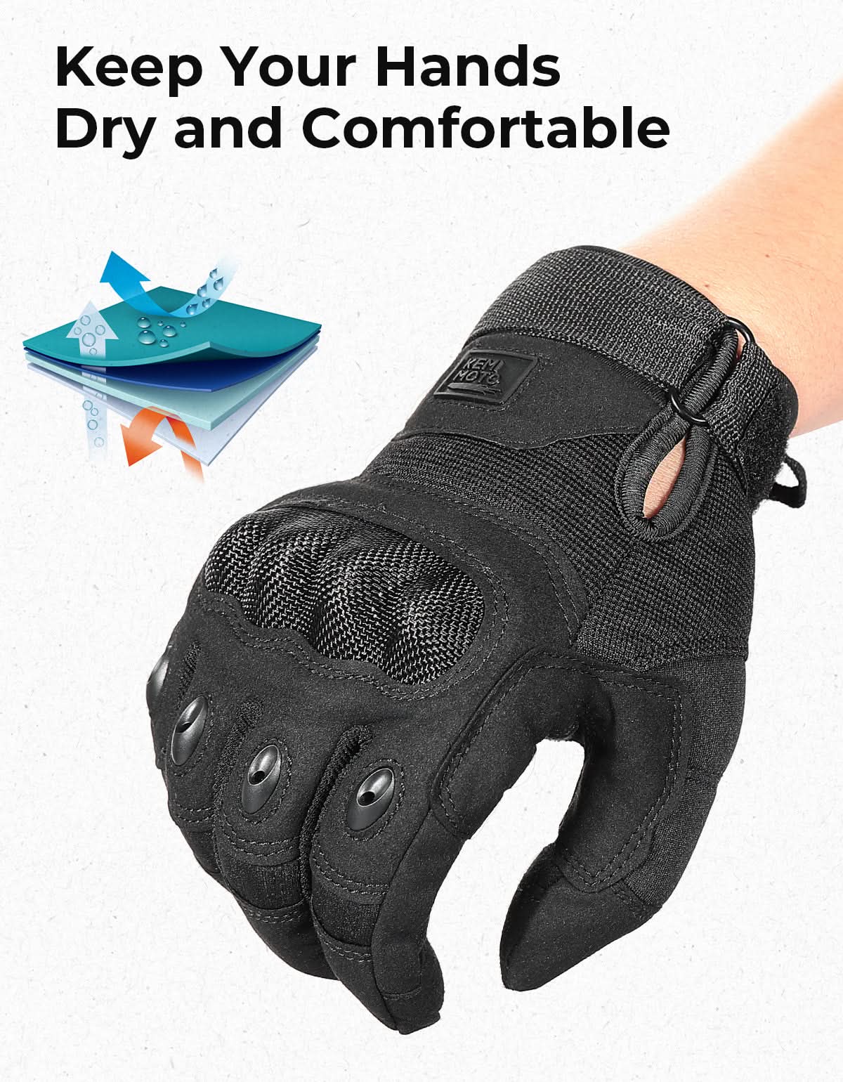 Motorcycle Tactical Gloves with Touchscreen Hard Shell - Image 5