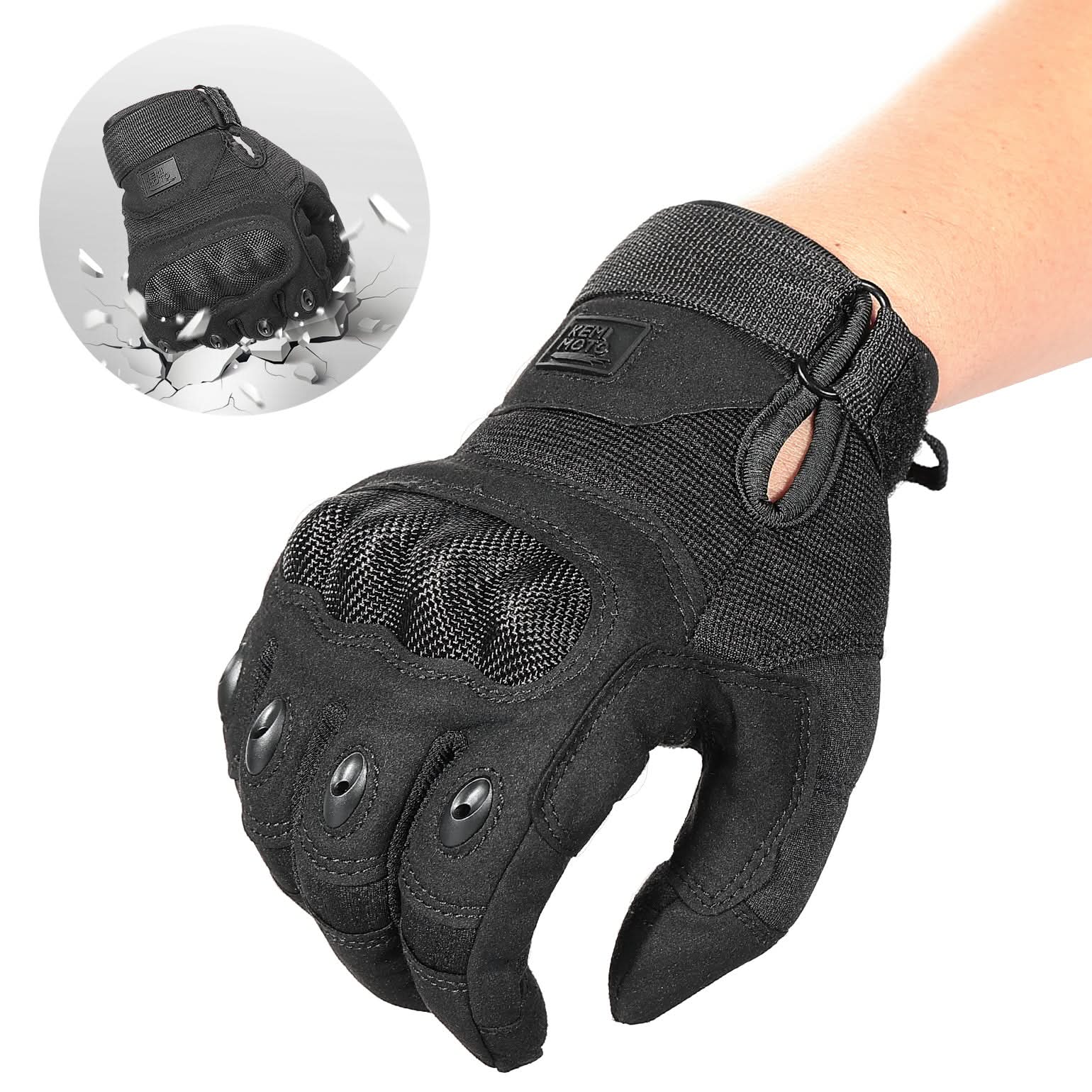 Motorcycle Tactical Gloves with Touchscreen Hard Shell - Image 7