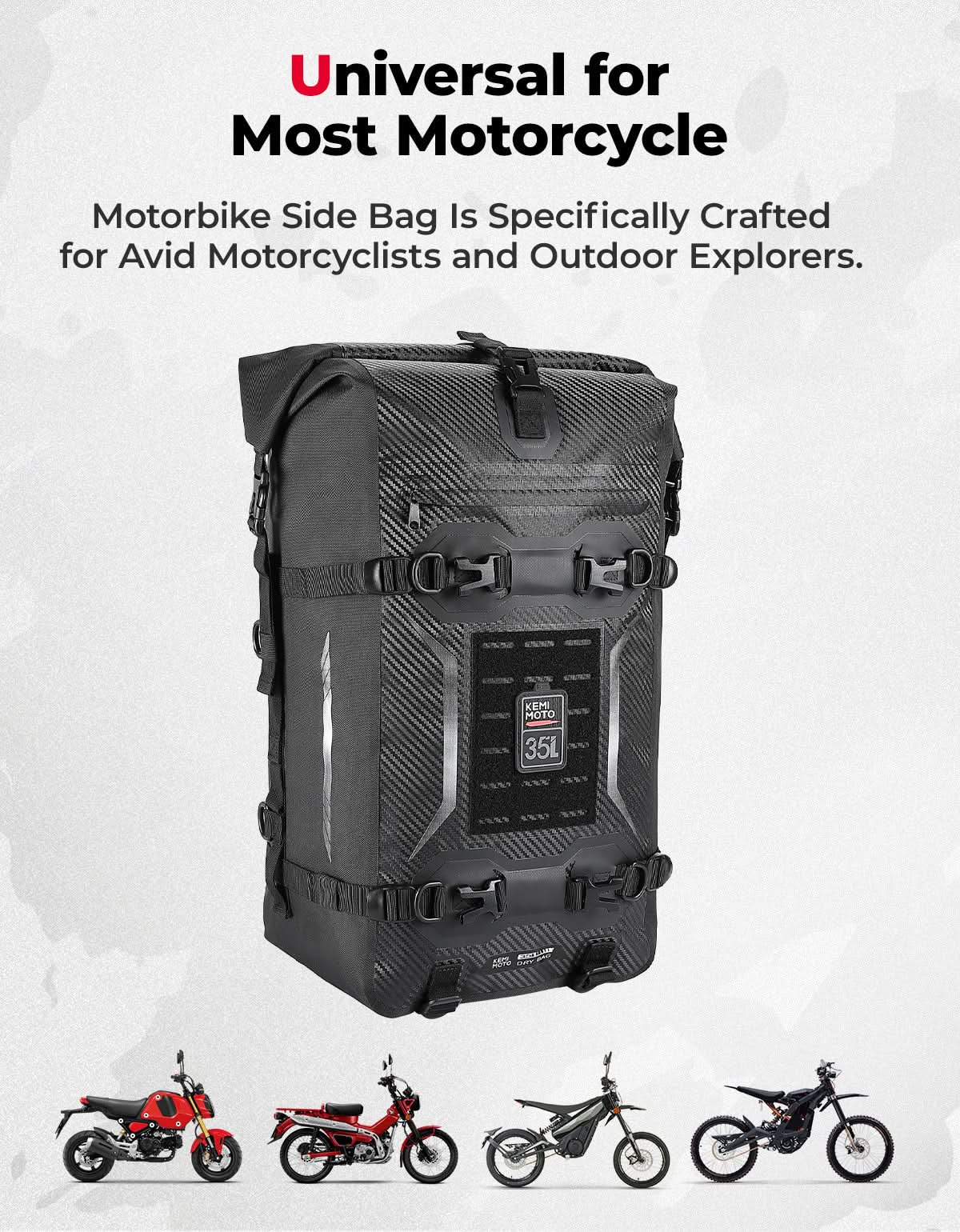 Motorcycle Tail Bag 35L Totally Waterproof Backpack - Image 6
