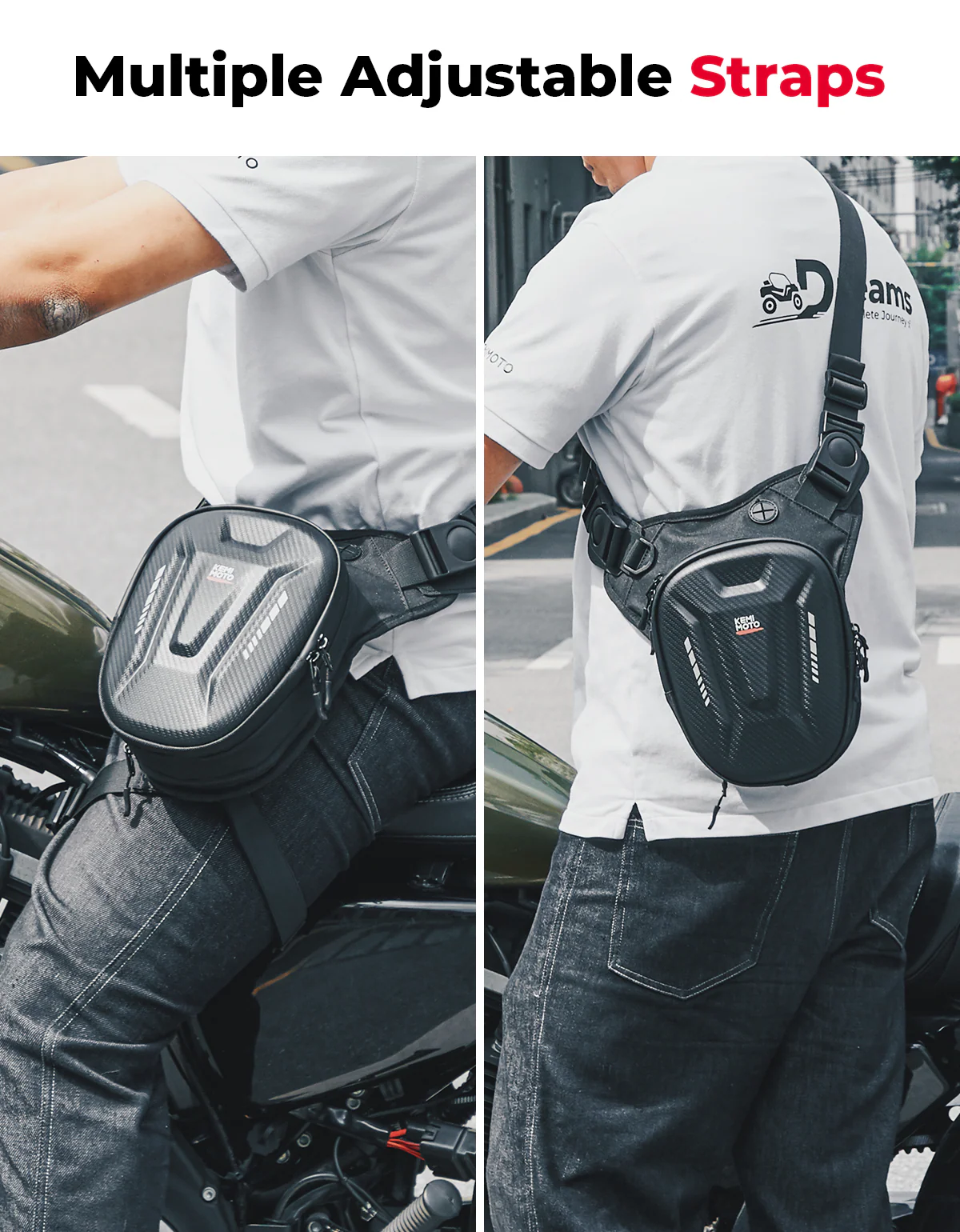 Motorcycle Tank Bag, 12L EVA Hard Shell Thigh Bag - Image 5