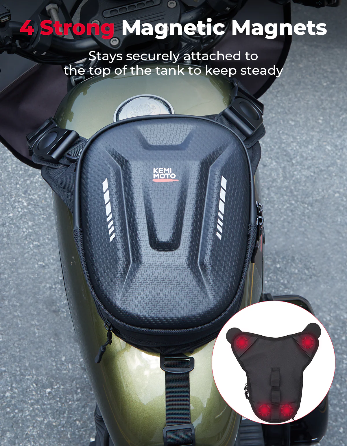 Motorcycle Tank Bag, 12L EVA Hard Shell Thigh Bag - Image 6