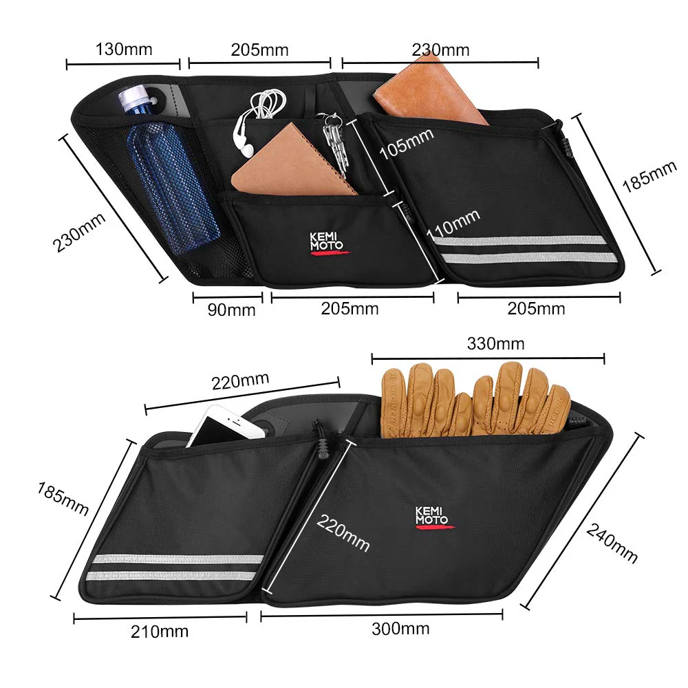 Motorcycle Touring Saddle Bags Organizers (2 Pack) - Image 3