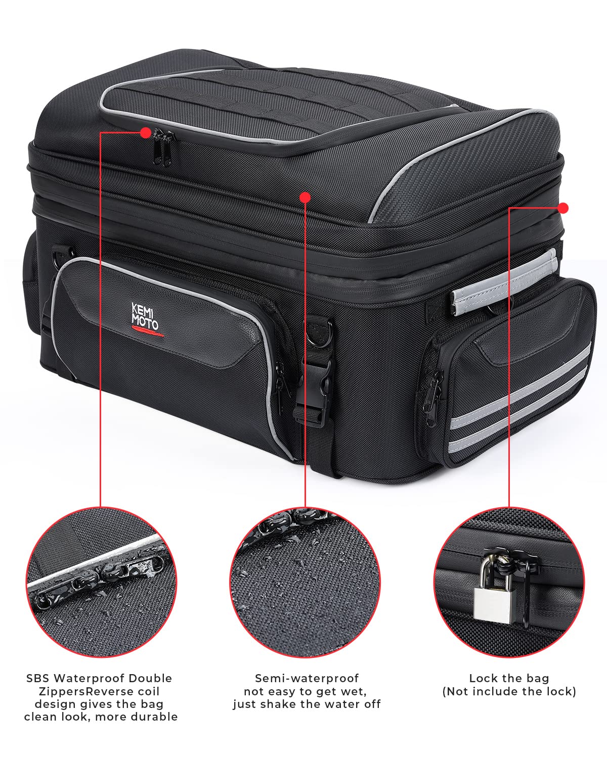 Motorcycle Luggage Tour-Pack Tail Duffle Bag for Road King Street Glide Road Glide - Image 5