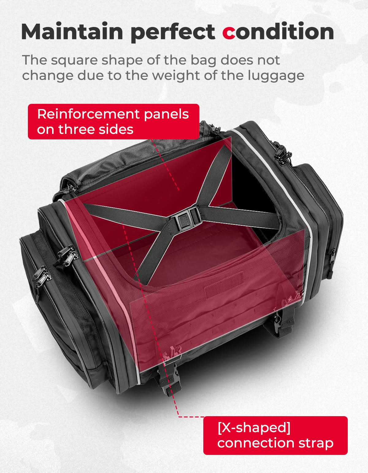Motorcycle Travel Luggage Bags, 23L-30L Expandable Tail Bag - Image 7