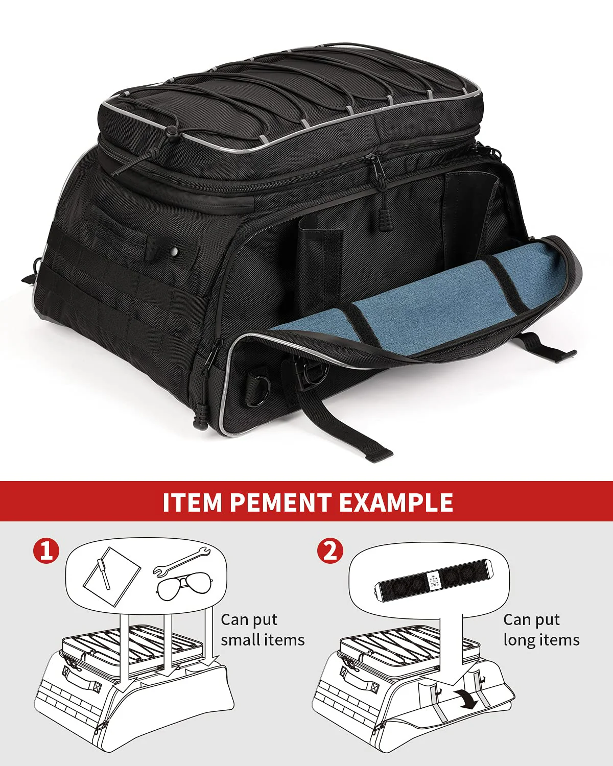 Motorcycle Travel Luggage Rack Trunk Bag - Image 4