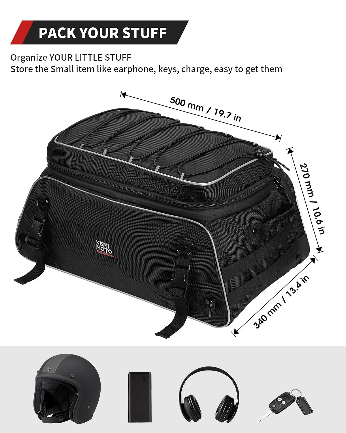Motorcycle Travel Luggage Rack Trunk Bag - Image 6