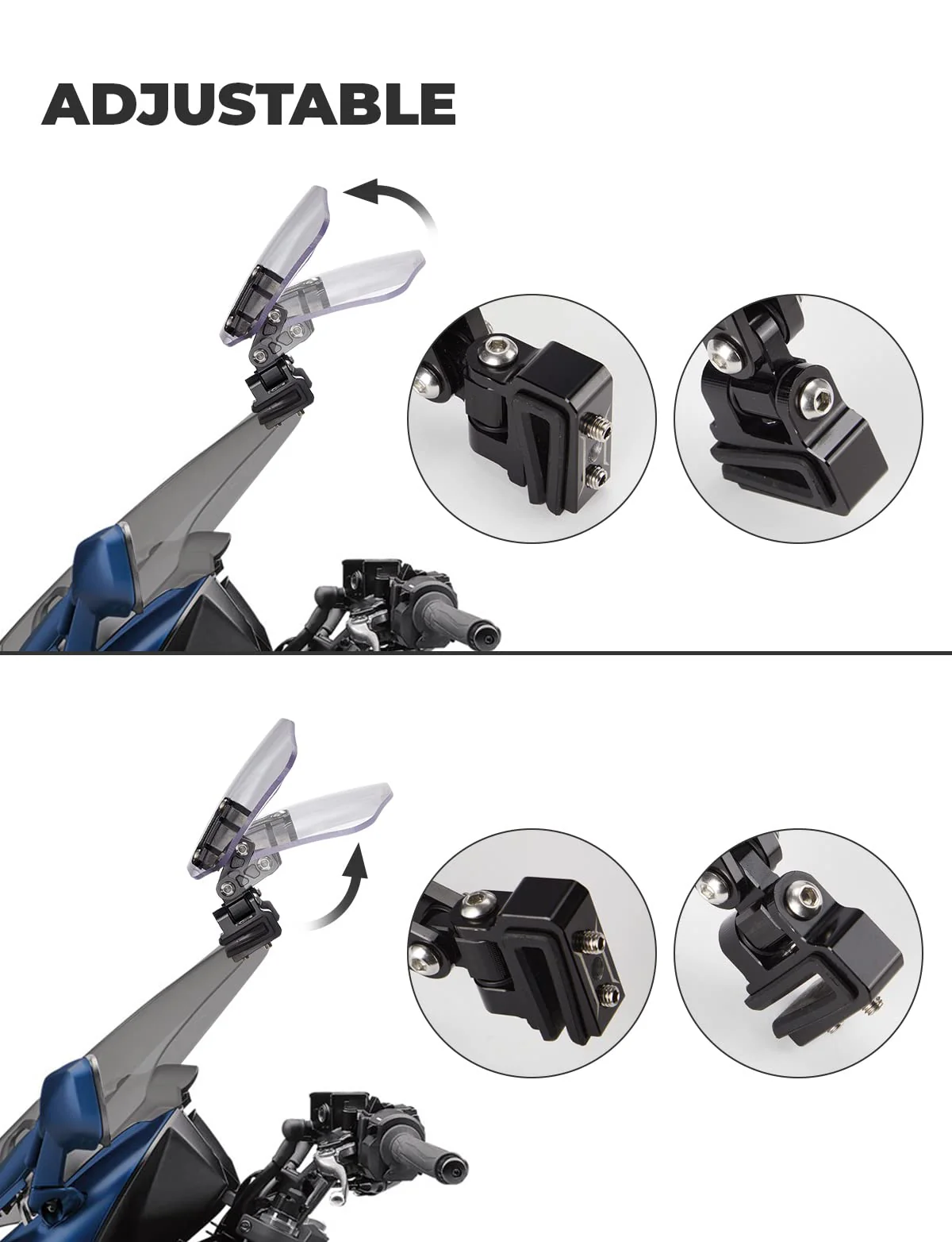 Motorcycle Windshield Adjustable Extension Clip - Image 3
