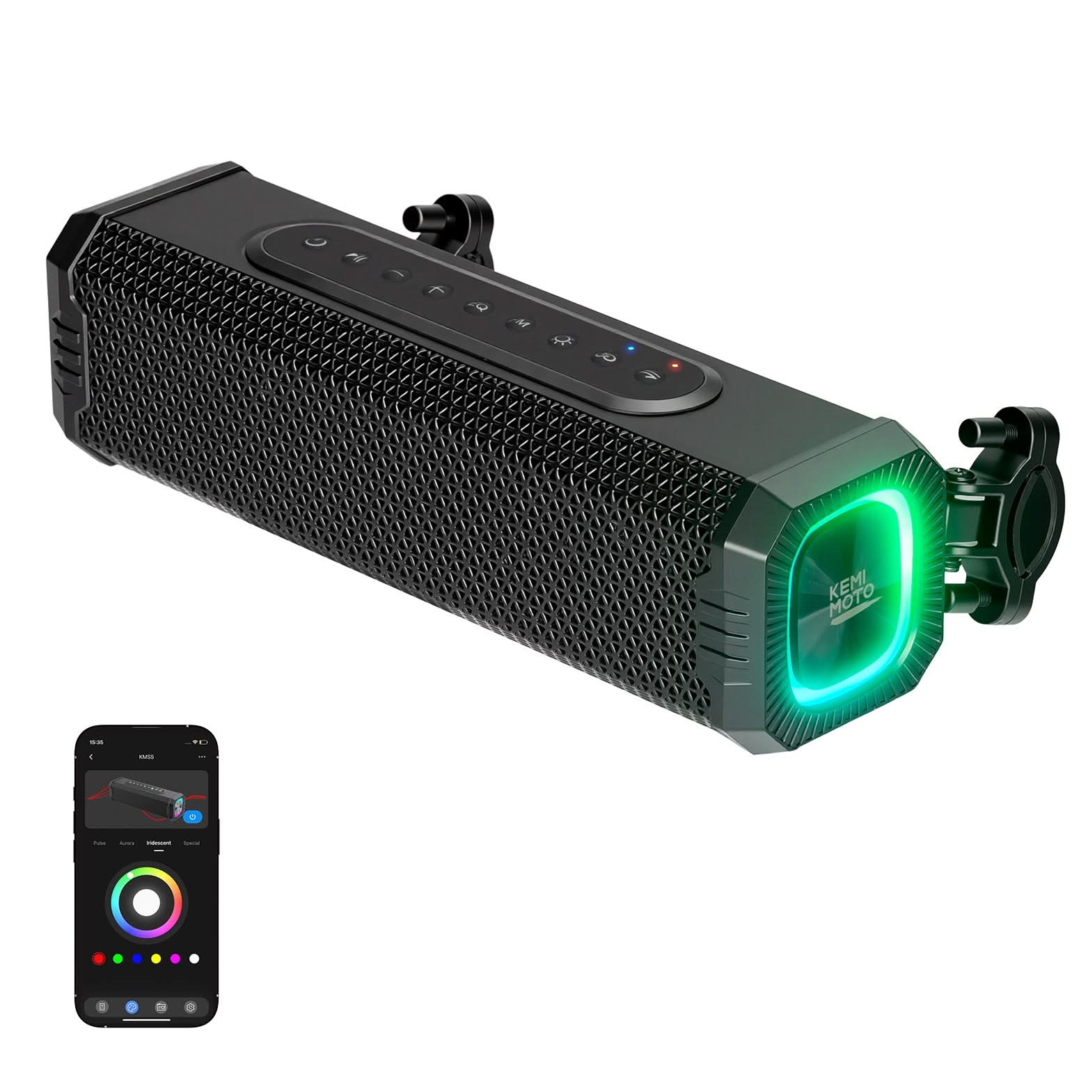 Motorcycle Universal Bluetooth Sound Bar with RGB Lights - Image 2