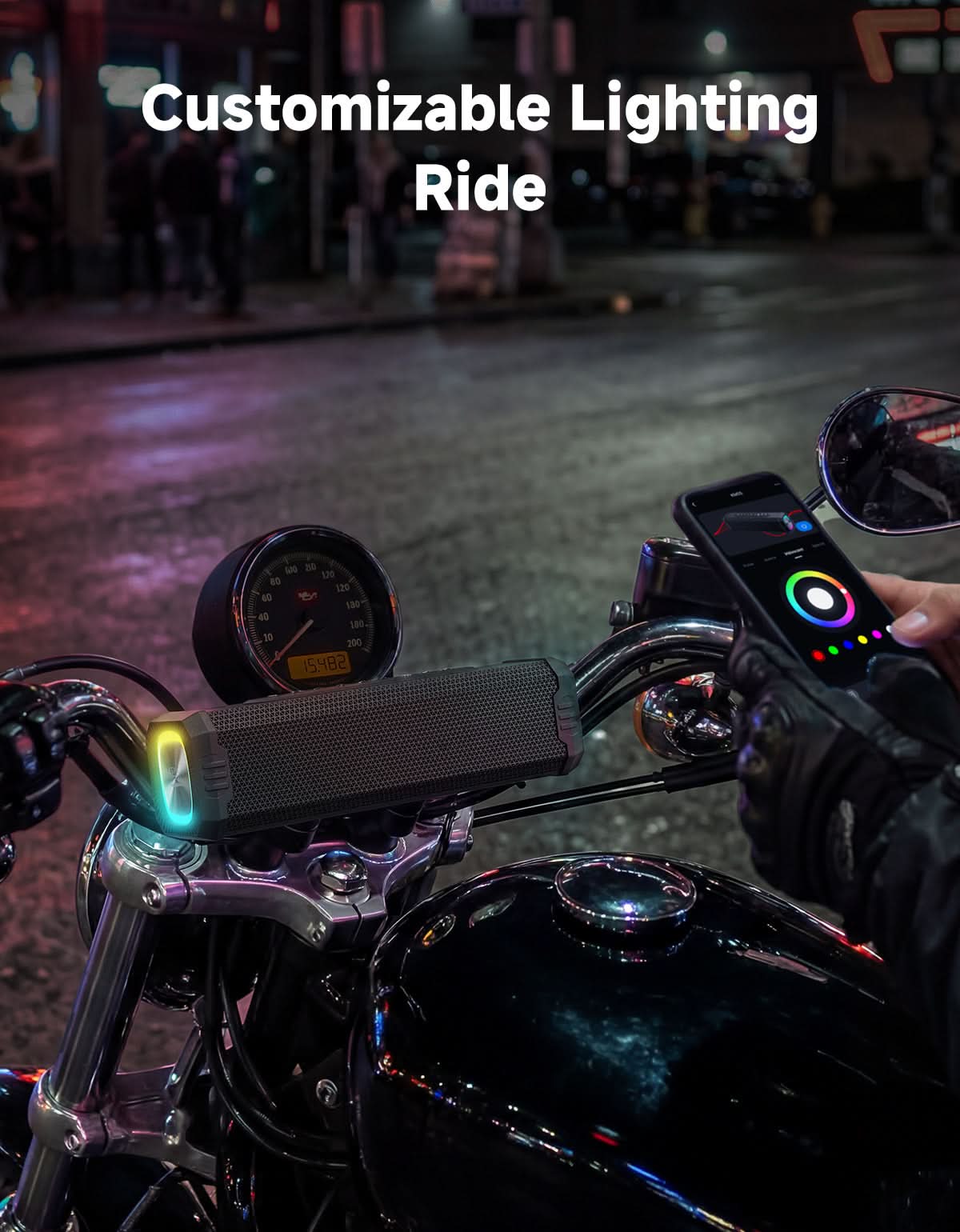 Motorcycle Universal Bluetooth Sound Bar with RGB Lights - Image 6