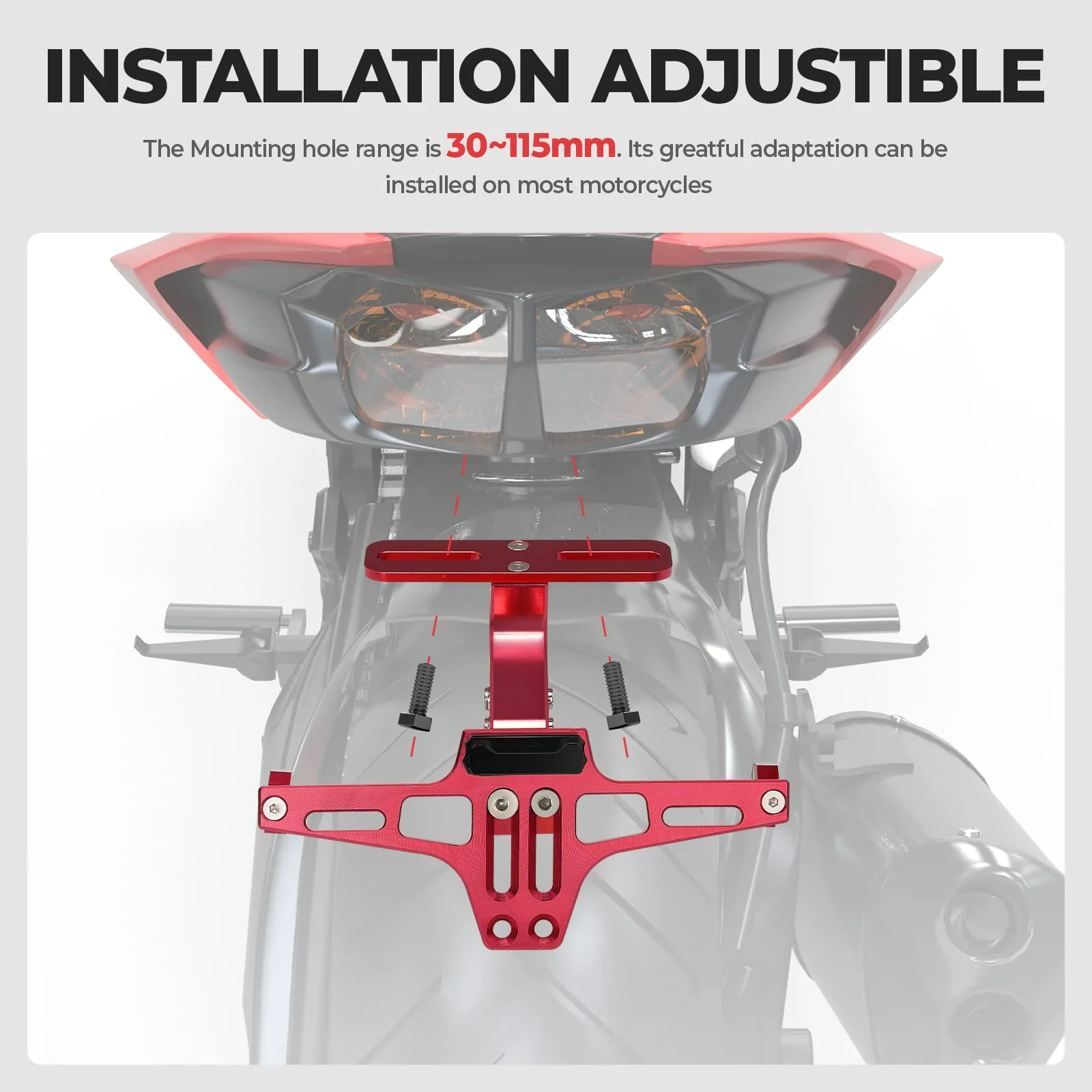 Motorcycle License Plate Bracket Fender Eliminator Kit - Image 3
