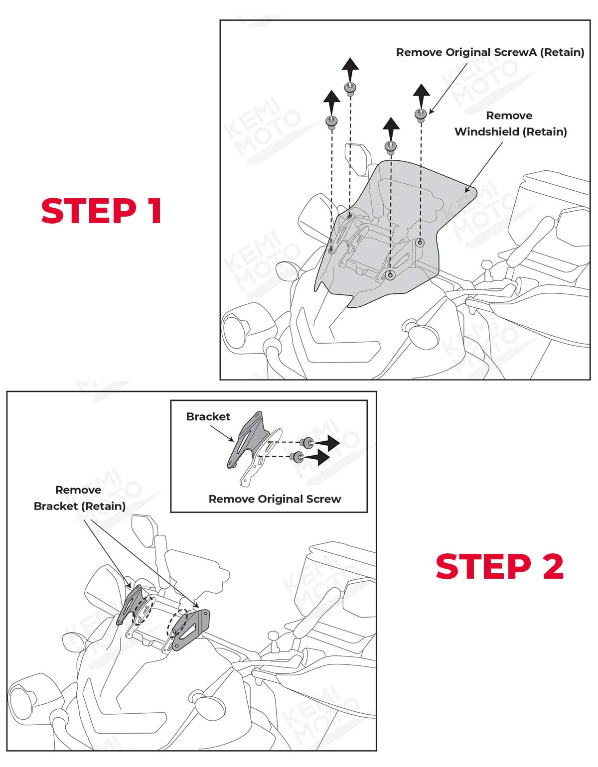 Motorcycle Windshield Risers Extension Adjustable Bracket for KLR 650 KLR650 - Image 5