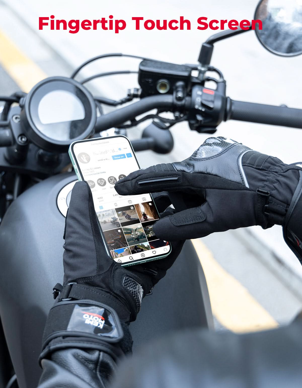 Motorcycle Winter Gloves Men Warm Touchscreen Carbon Fiber Protection - Image 4