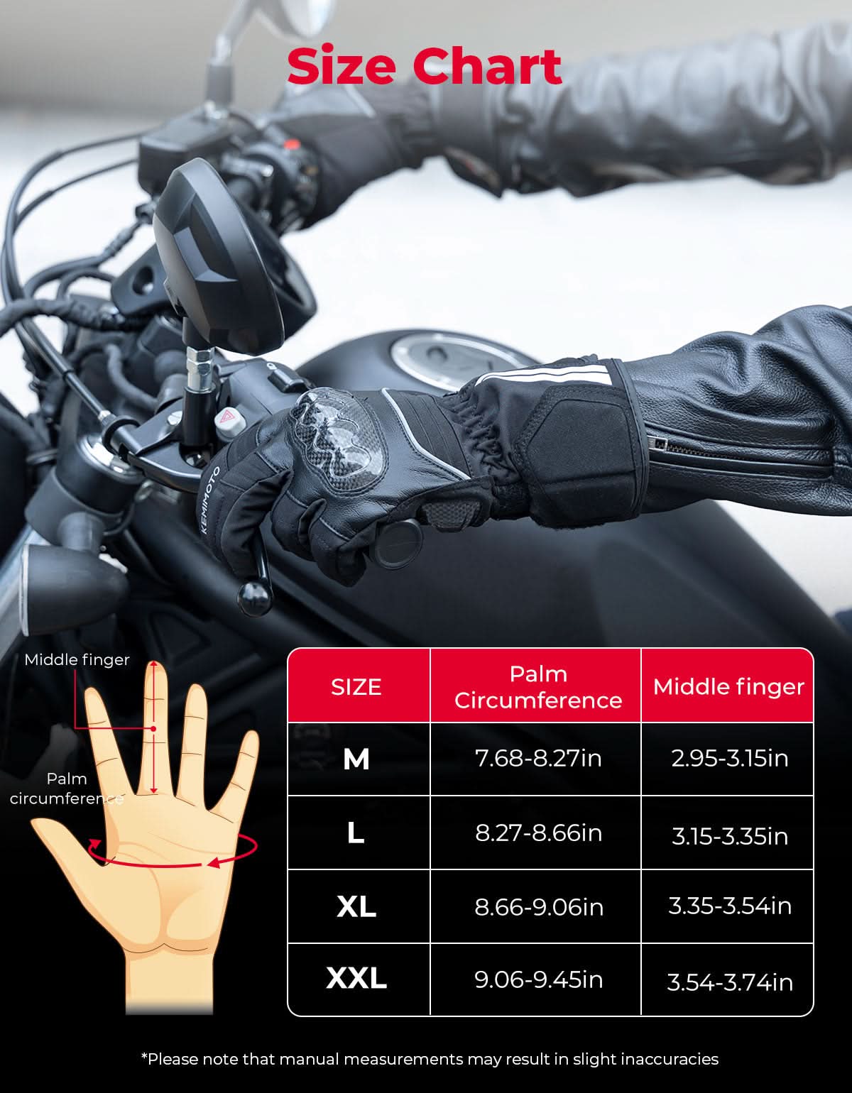 Motorcycle Winter Gloves Men Warm Touchscreen Carbon Fiber Protection - Image 7