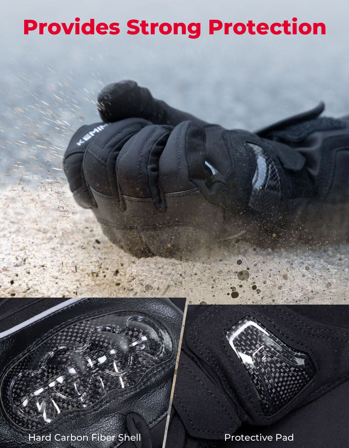 Motorcycle Winter Gloves Men Warm Touchscreen Carbon Fiber Protection - Image 8