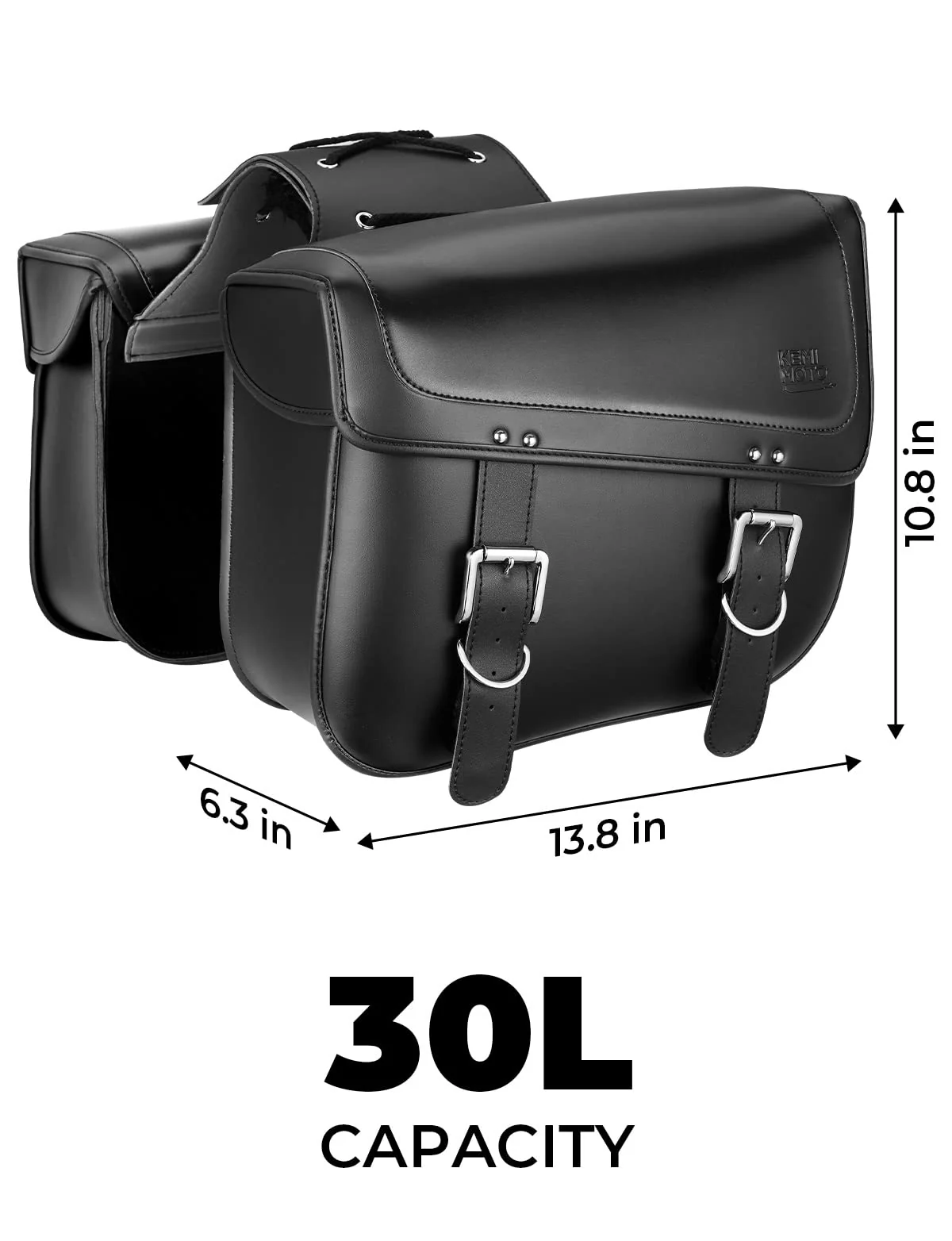 Motorcycles 30L Large Capacity PU Leather Saddle Bags - Image 5