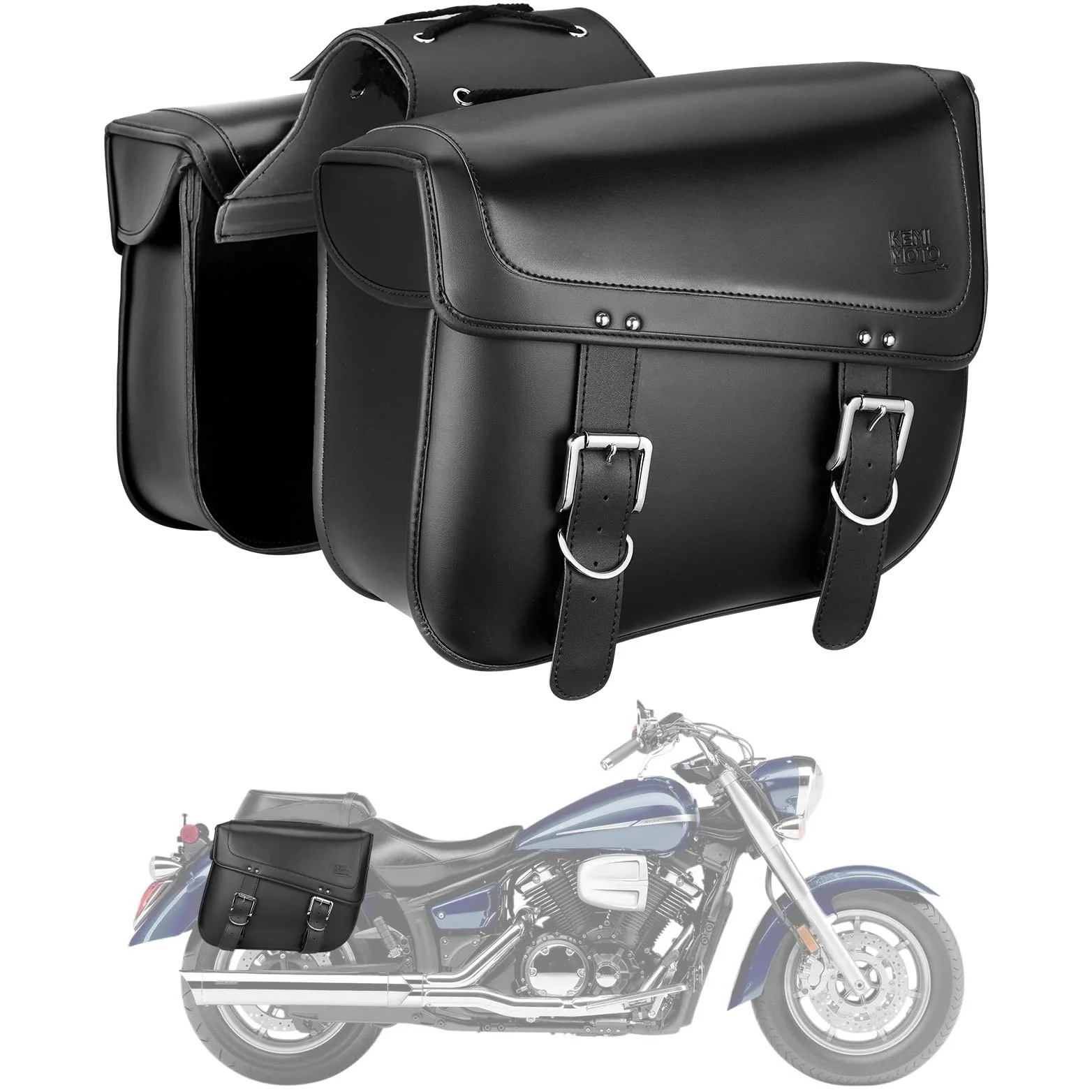 Motorcycles 30L Large Capacity PU Leather Saddle Bags - Image 8