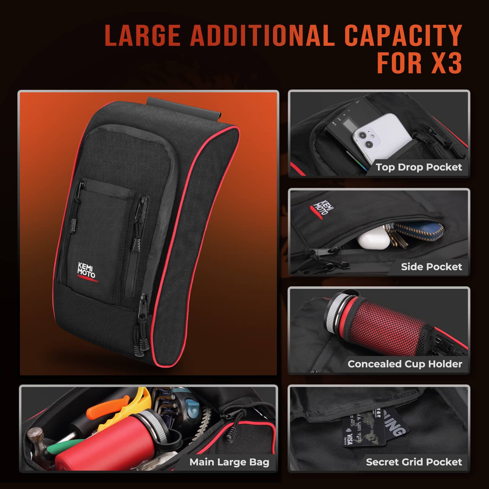 Tablet Holder & Console Storage Bag for Can-Am Maverick X3 - Image 14