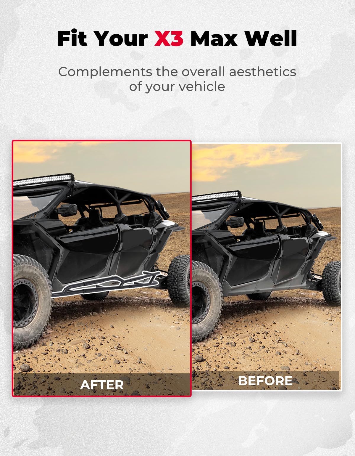 1 Pair Nerf Bars, Rock Sliders for Can-Am Maverick X3 MAX - Image 3