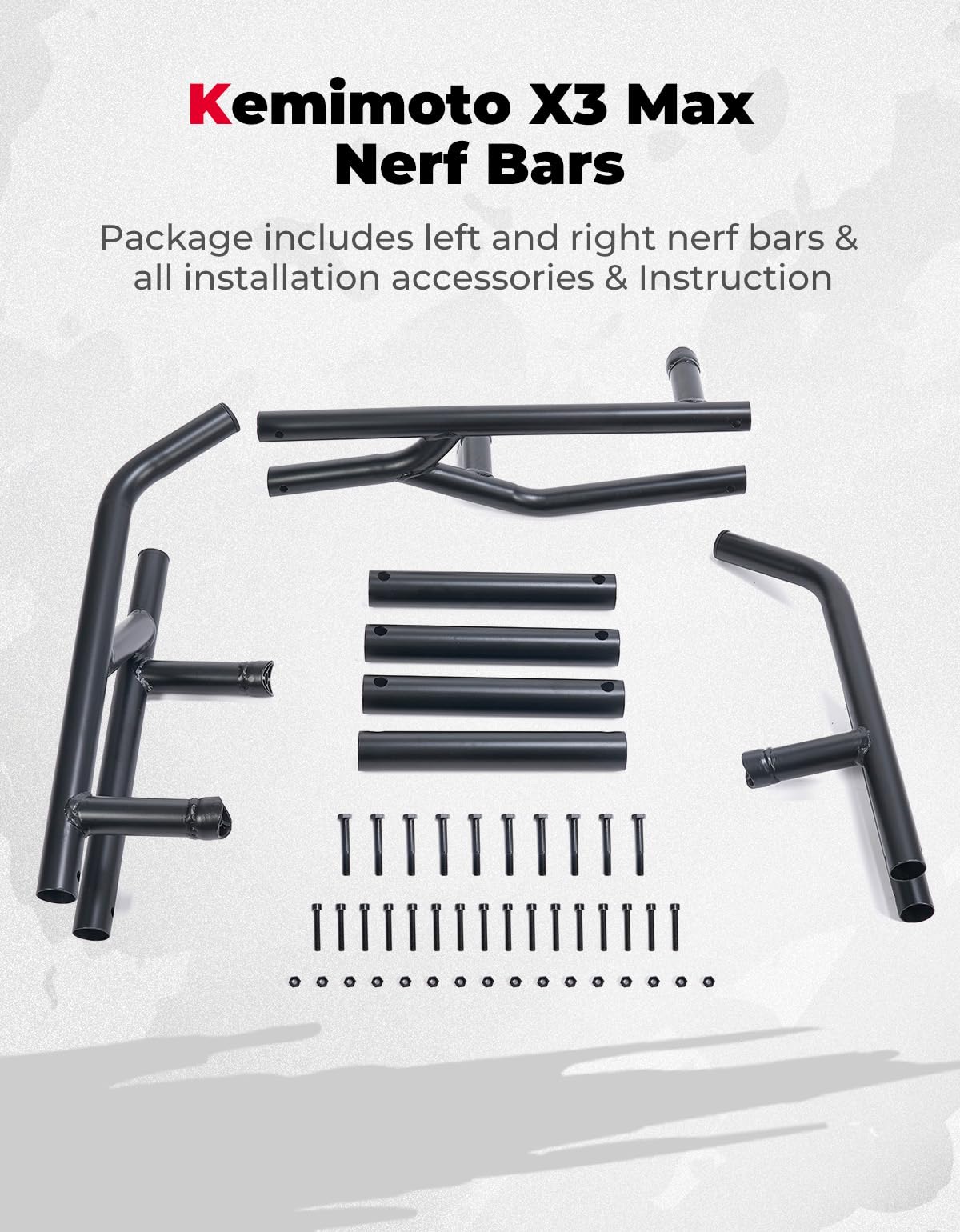 1 Pair Nerf Bars, Rock Sliders for Can-Am Maverick X3 MAX - Image 7