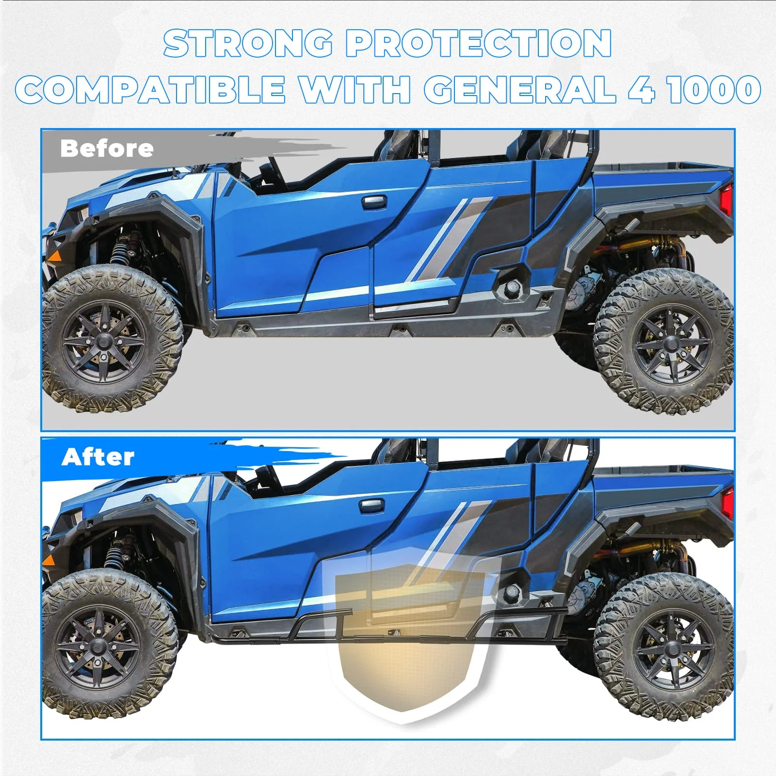Nerf Bars Rock Sliders for Polaris General XP 4 1000 - Image 3