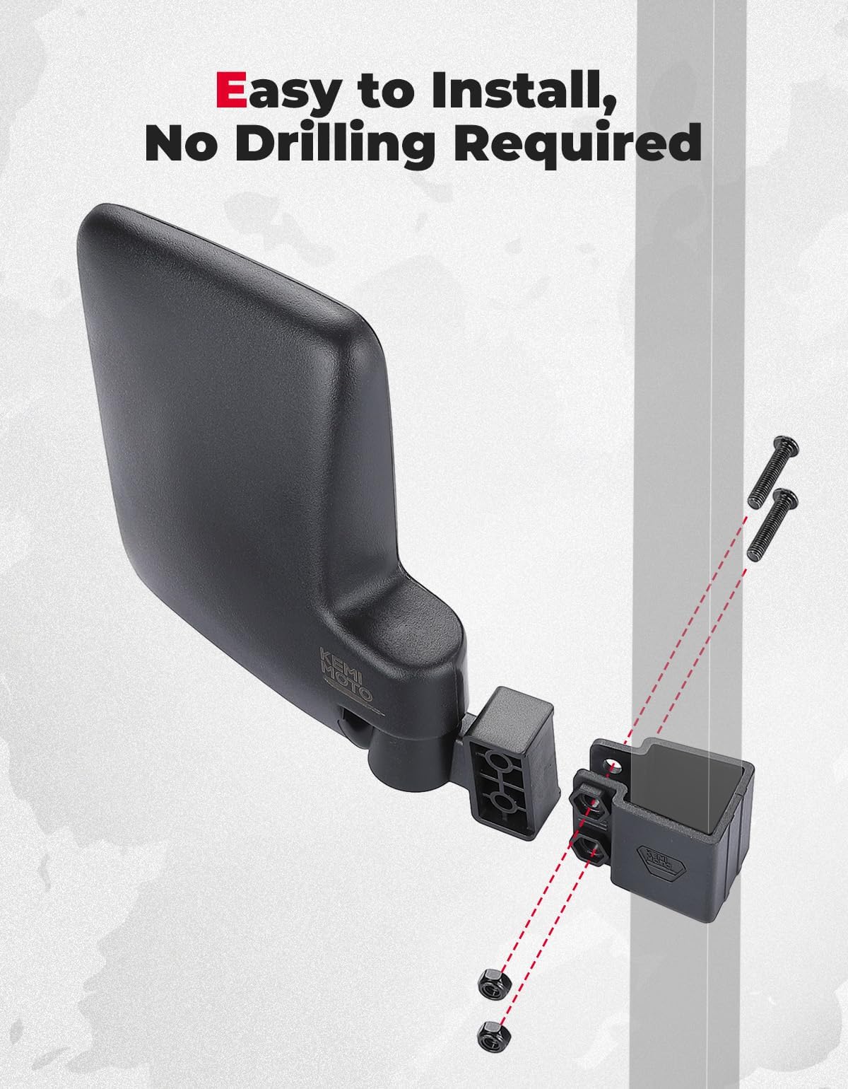 No-Drill Golf Cart Side Mirrors for EZGO, Club Car, Drive2, ICON - Image 3