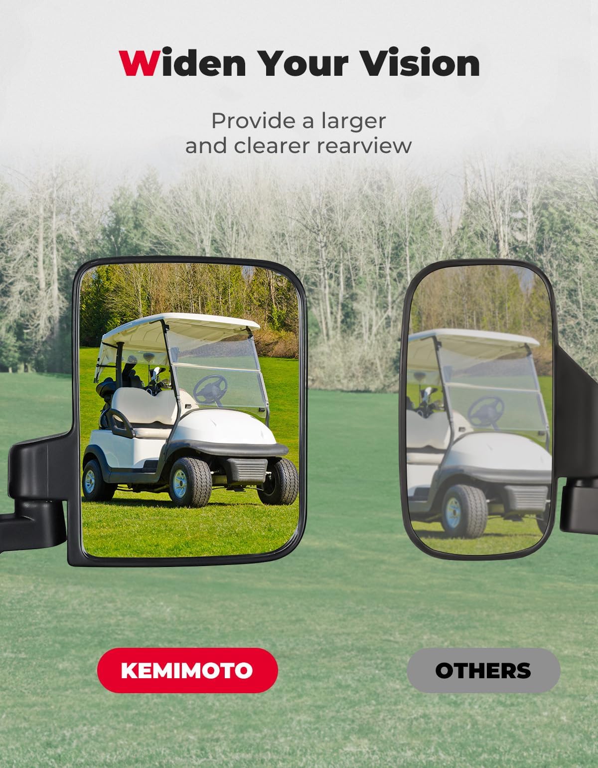 No-Drill Golf Cart Side Mirrors for EZGO, Club Car, Drive2, ICON - Image 6