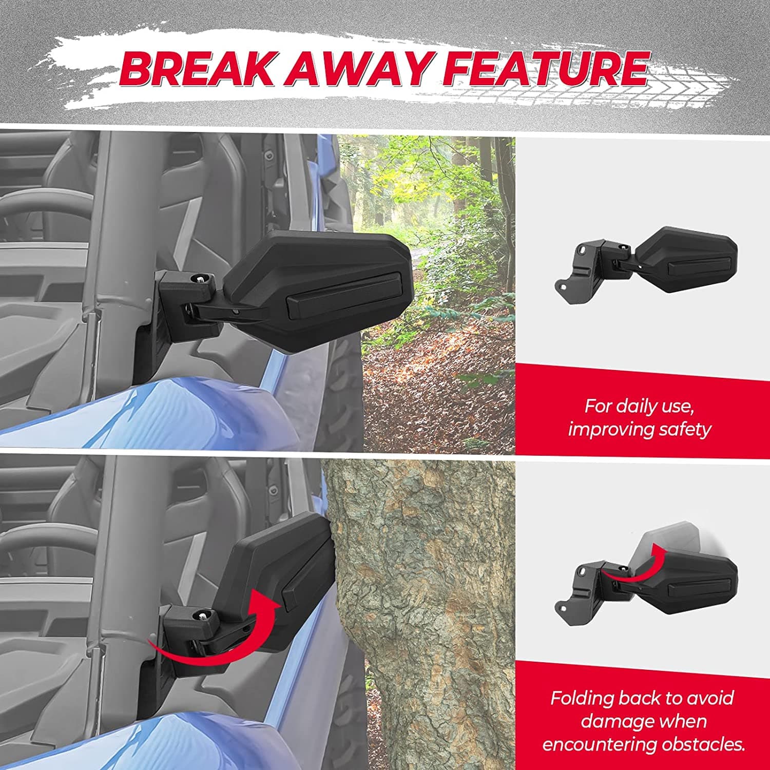 One Pair Side Mirrors for Can-Am Commander 700 & 1000R 2021+ - Image 4
