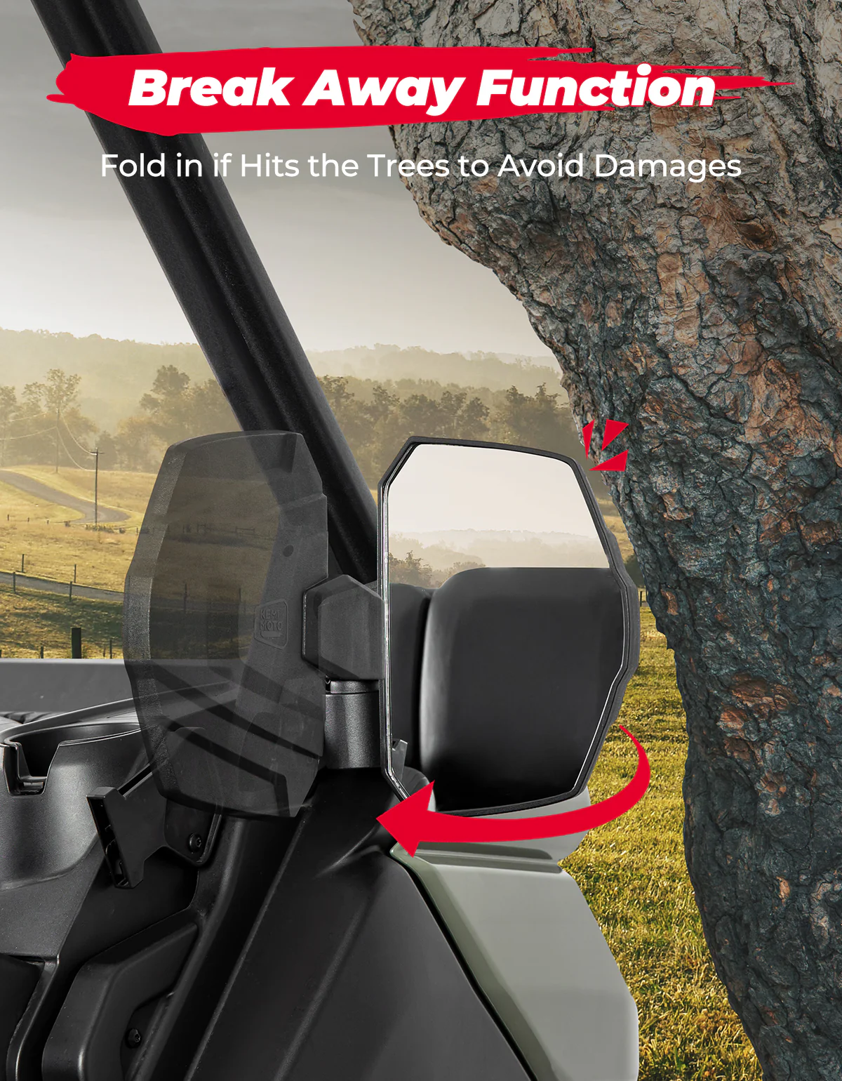 One Pair Side Mirrors for Can Am Defender HD5|8|10 - Image 3