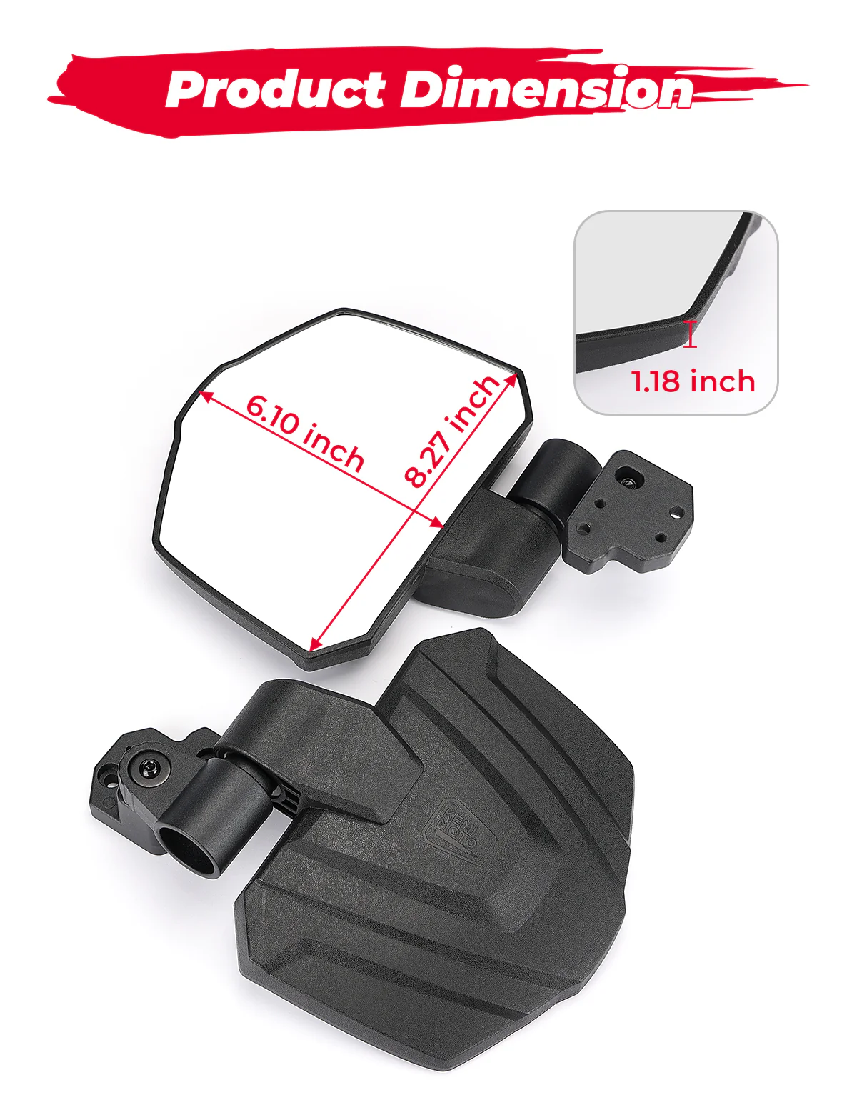 One Pair Side Mirrors for Can Am Defender HD5|8|10 - Image 6