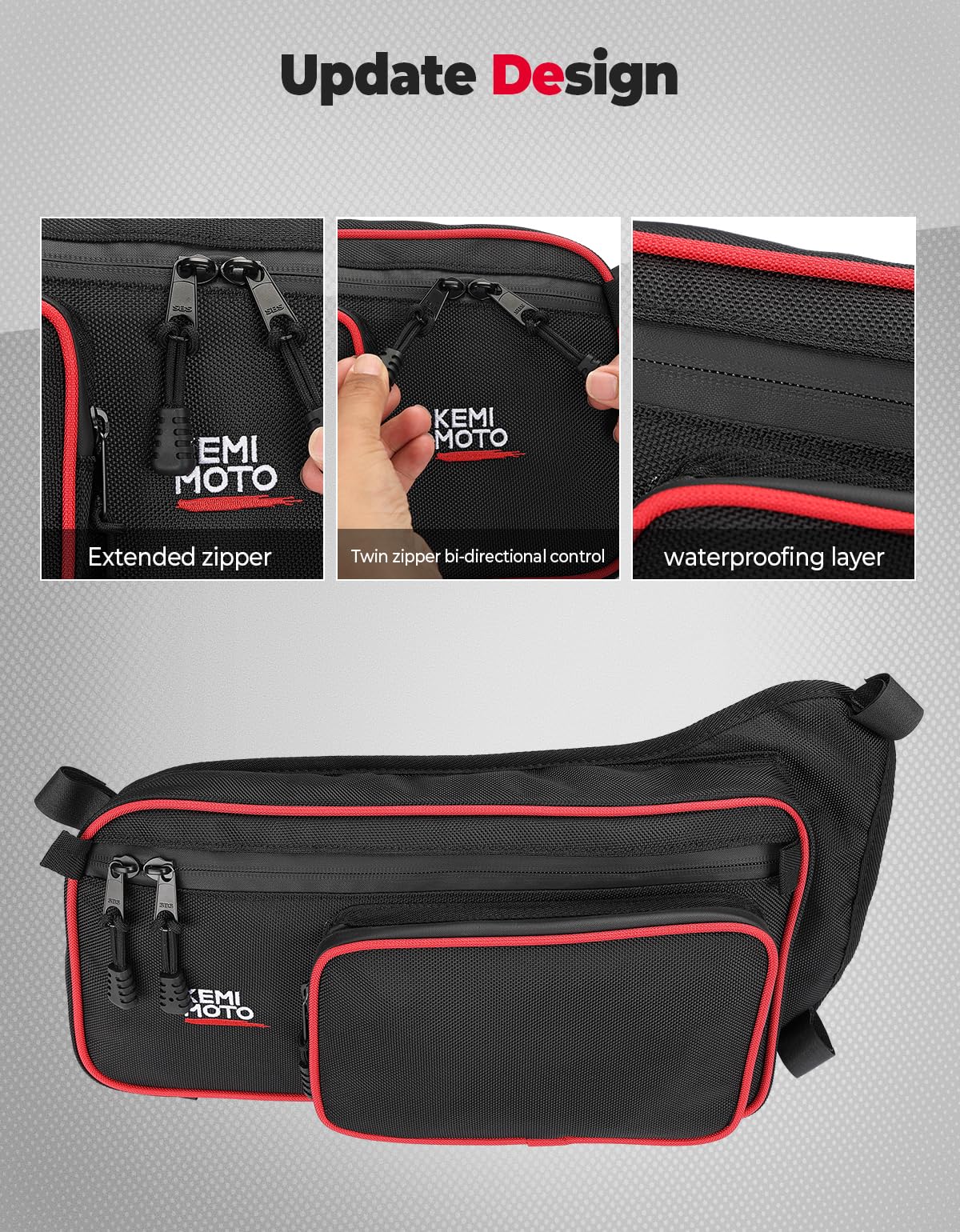 One Set Rear Upper Door Bags for Can-Am Maverick X3 MAX - Red - Image 3