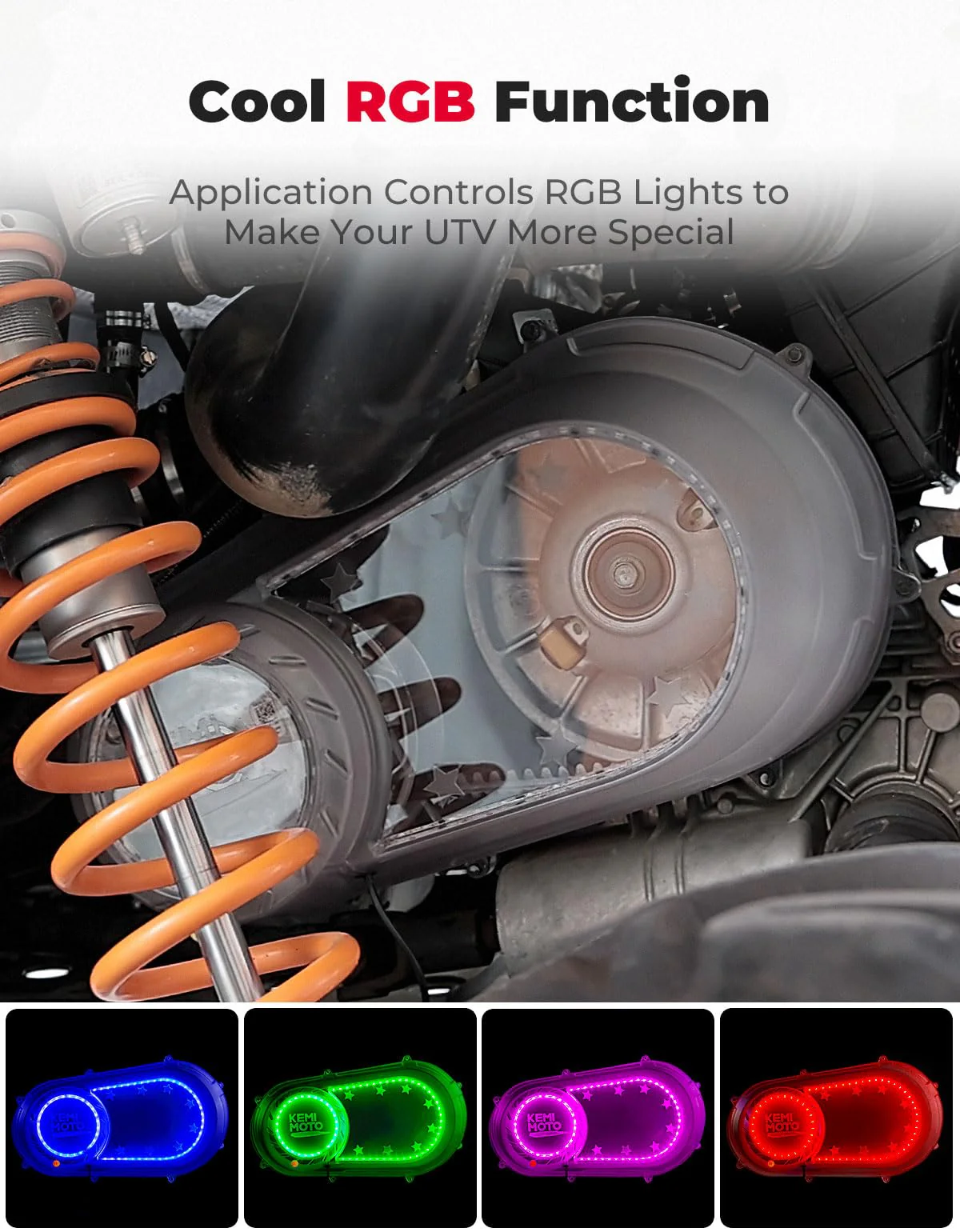 Outer Clutch Cover with RGB Lights for Polaris RZR Ranger (2017-2021) - Image 2
