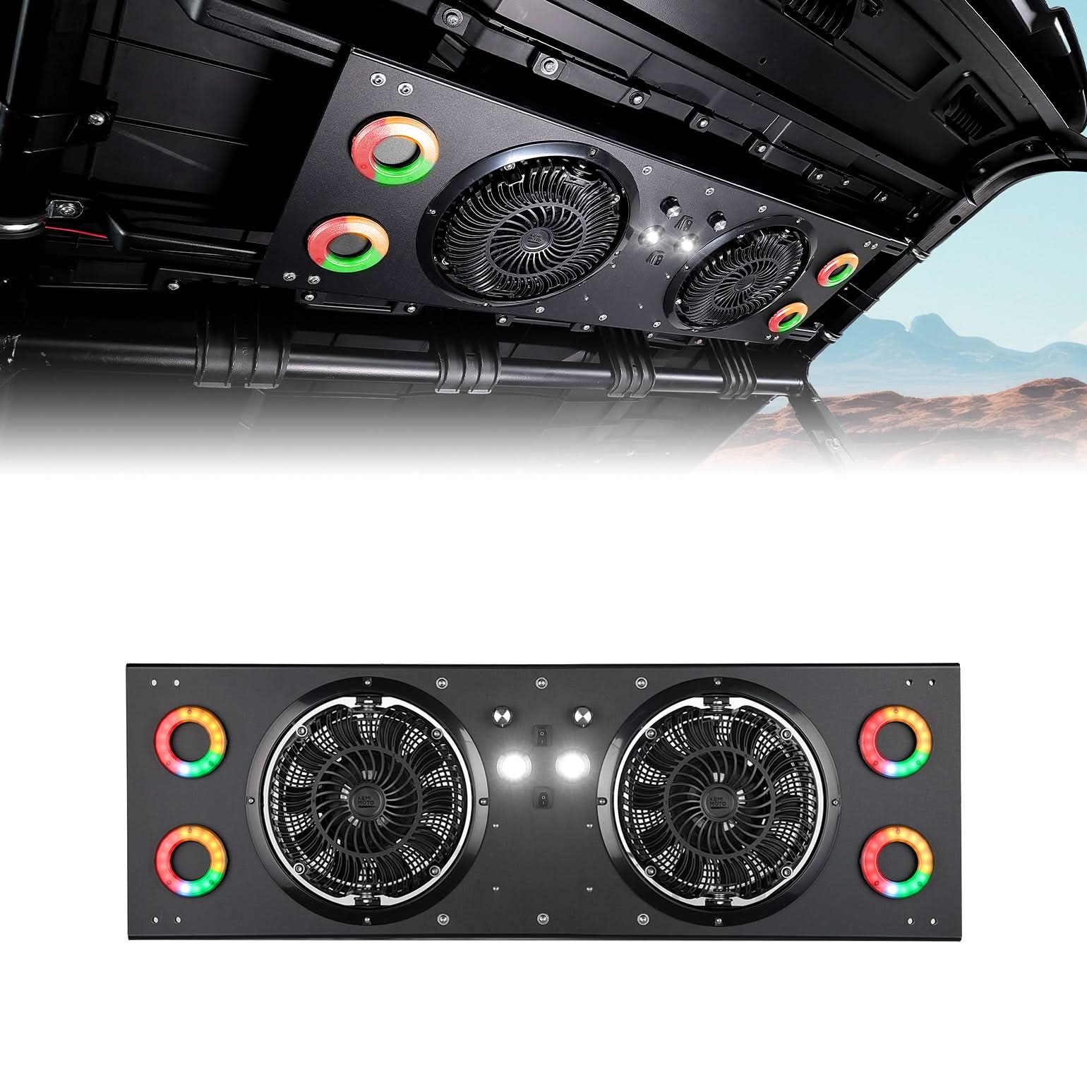 Overhead Fan with RGB for UTV with 57-42 Inch Roof Width for Polaris Ranger, RZR, Can-Am Defender, CFMOTO Uforce - Image 10