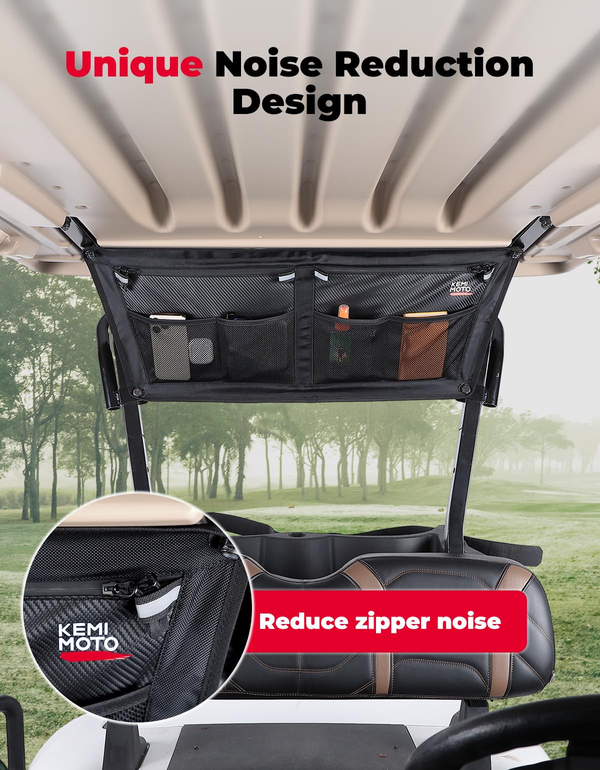 Golf Cart Overhead Storage Bag for 2/2+2 Passenger EZGO RXV - Image 3