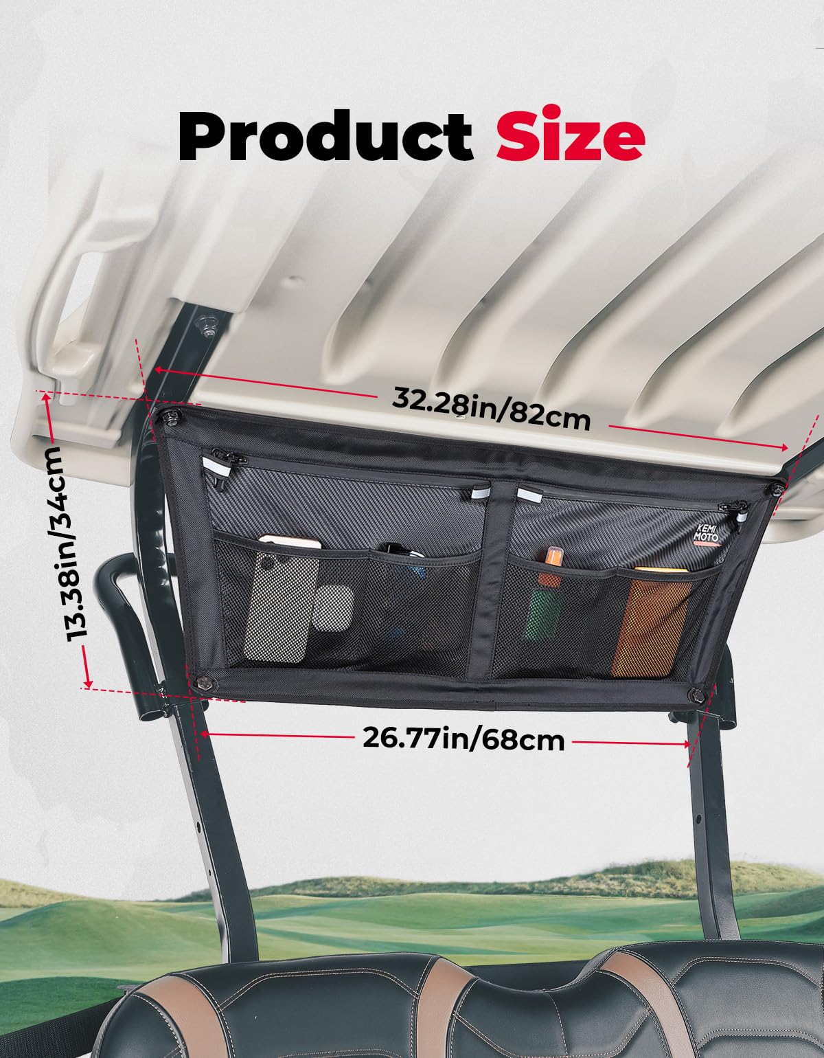 Golf Cart Overhead Storage Bag for 2/2+2 Passenger EZGO RXV - Image 7