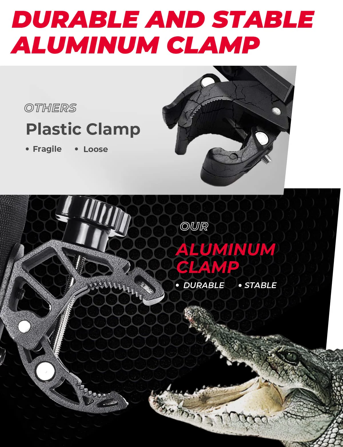 Oxford Fabric Cup Holder with Upgrade Alligator Clamp for UTV ATV Motorcycle Bike - Image 4