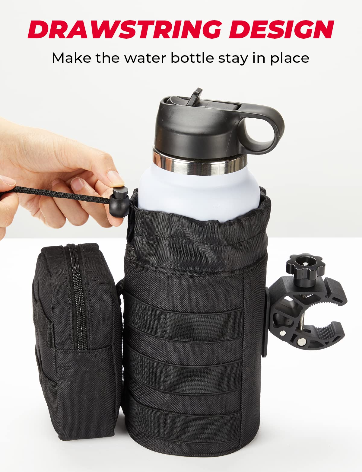 Oxford Fabric Cup Holder with Upgrade Alligator Clamp for UTV ATV Motorcycle Bike - Image 5