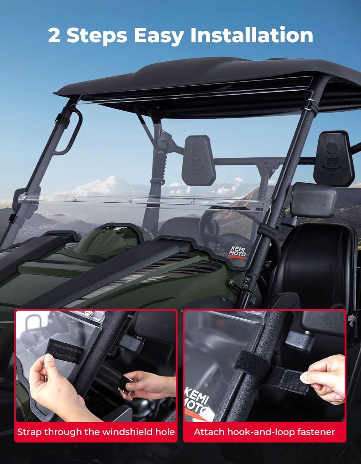 PC Front Windshield for Hisun Axis Coleman Massimo 500/700 - Image 5