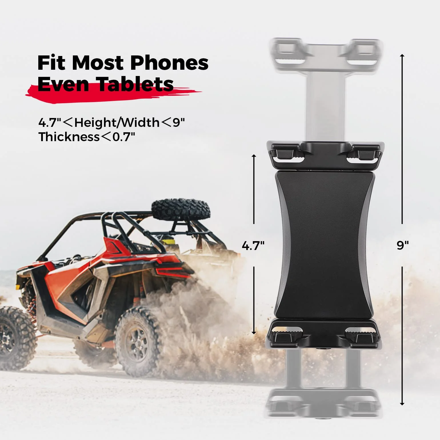 Phone Holder 720° Adjustable 4.7"-13" Clamps - Image 2