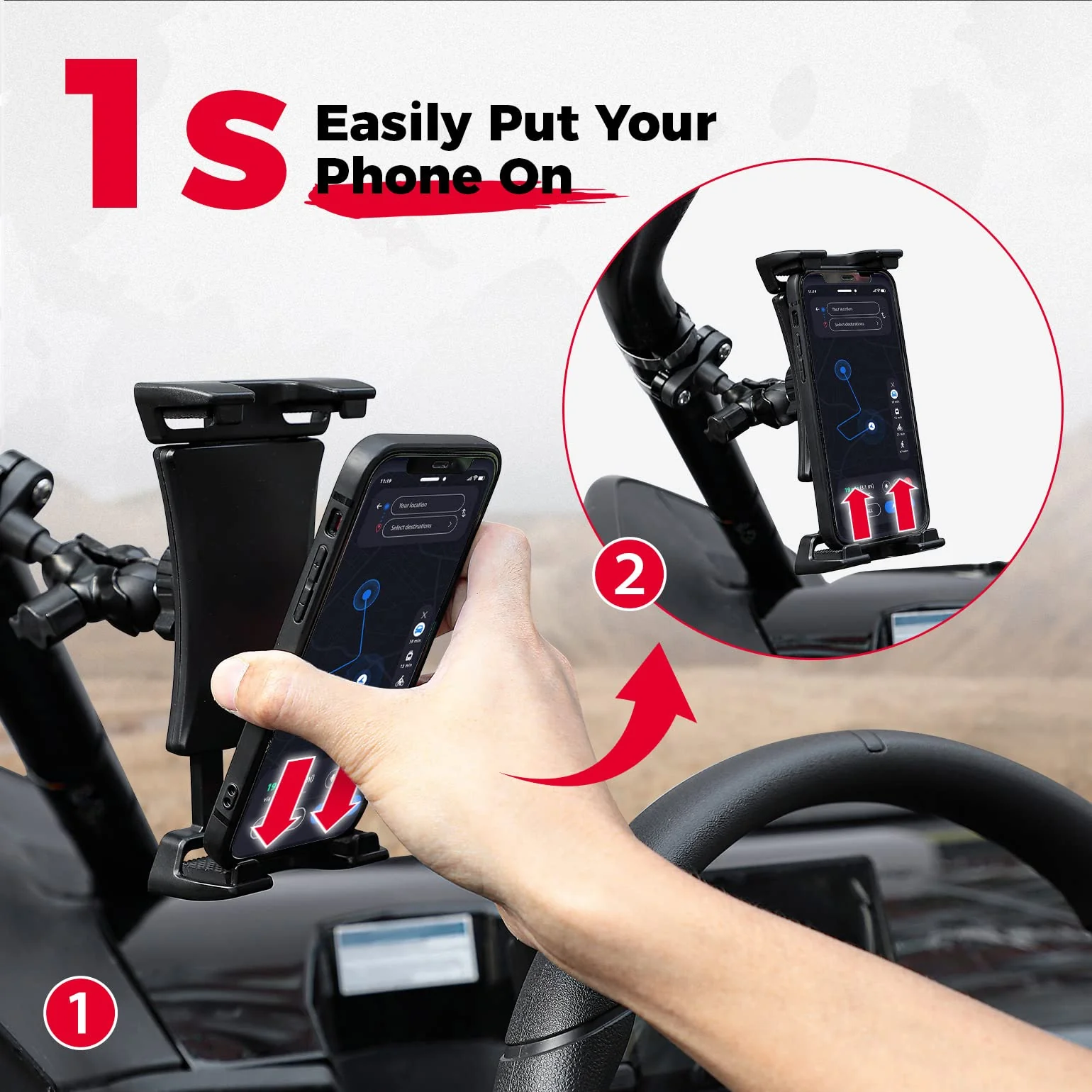 Phone Holder 720° Adjustable 4.7"-13" Clamps - Image 3