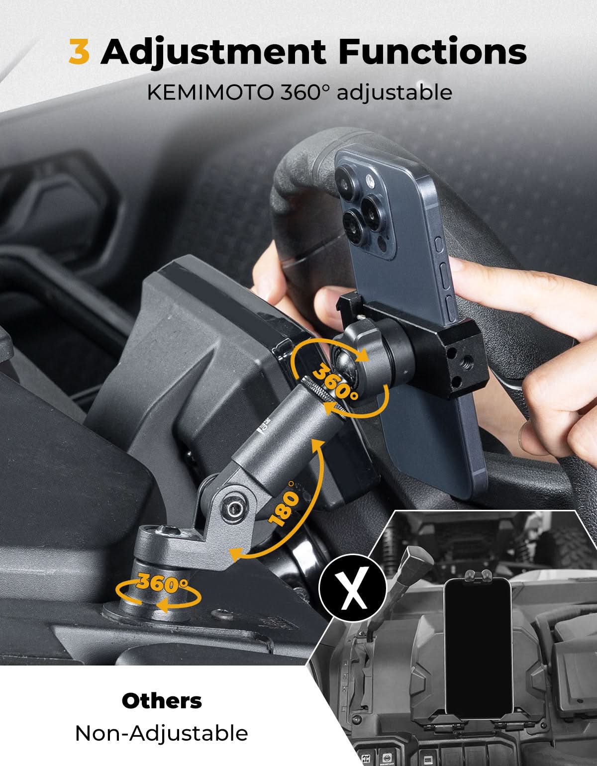 Aluminum Phone Mount for 2023+ CFMOTO ZForce 950 Sport | 800 Trail - Image 3