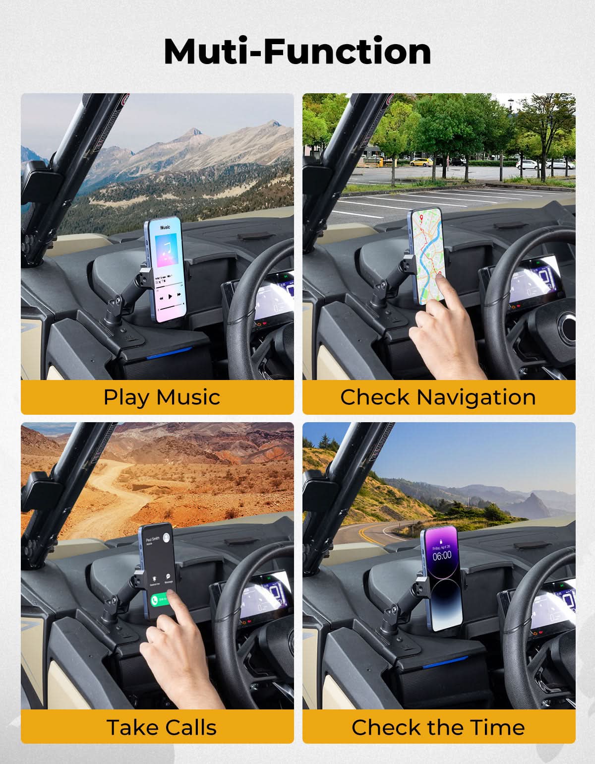 Aluminum Phone Mount for 2023+ CFMOTO ZForce 950 Sport | 800 Trail - Image 6
