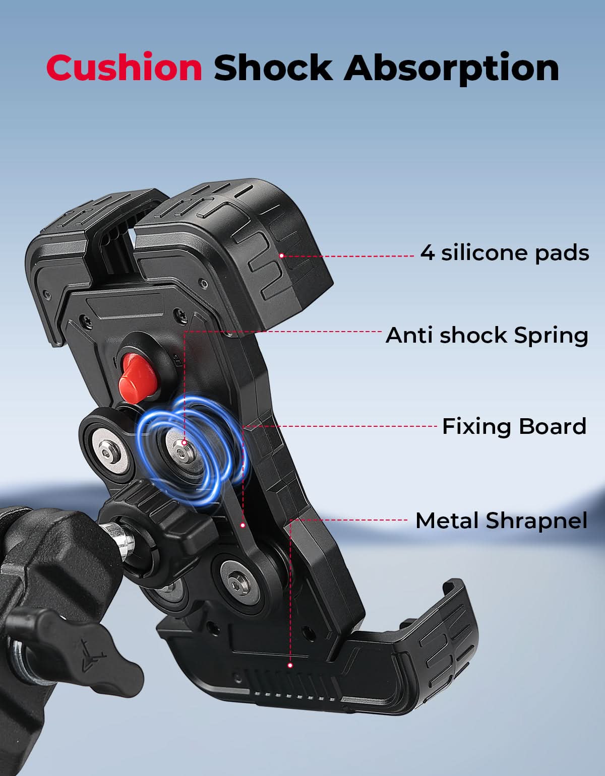 Phone Mount Holder for Polaris Ranger 1000/XP/Crew XP, Fits 4.7" - 7.0" Phones - Image 2